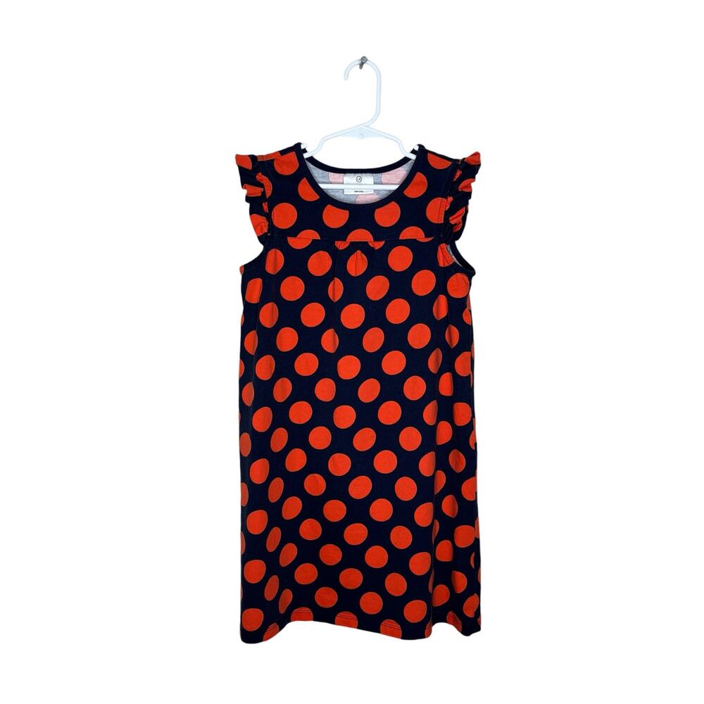 HANNA ANDERSSON Girl’s Polka Dot Ruffle Sheath Dress Size 8